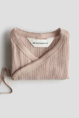 Body en jersey pointelle - Beige — photo 2