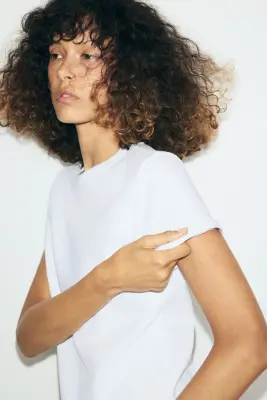 T-shirt en coton interlock - Blanc — photo 2