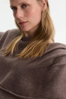 MAMA Pull d'allaitement avec détail façon cape - Taupe foncé — photo 2