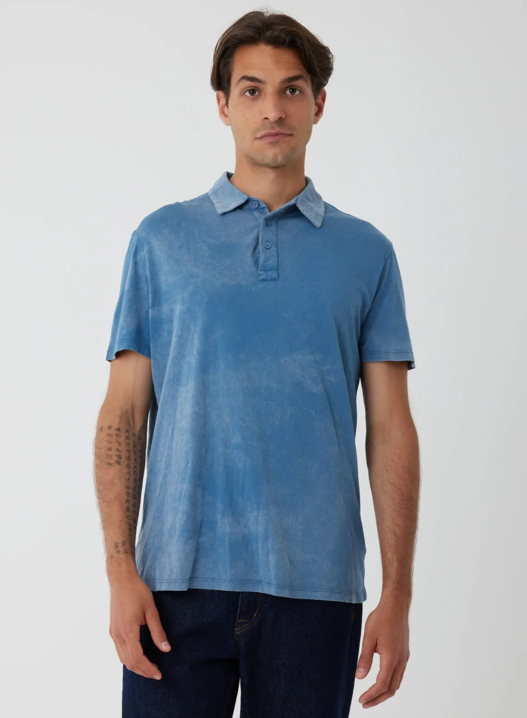 Polo Bleu Manches Courtes en Coton organique
