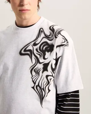 T-shirt Vans Smoke Skull short tee – Ash Heather — photo 3