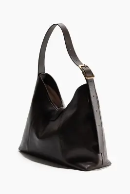 Sac porté épaule en cuir - Marron foncé — photo 1