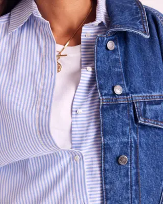 Chemise Ulysse rayures bleu et blanc — photo 5