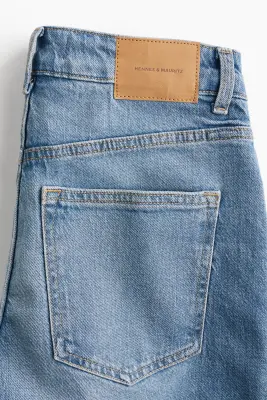 Short taille haute en denim - Bleu denim clair — photo 2