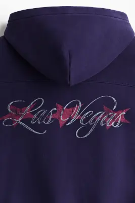Hoodie imprimé Oversized Fit - Bleu foncé/Las Vegas — photo 5