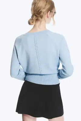 Pull en maille - Bleu clair cendré — photo 3
