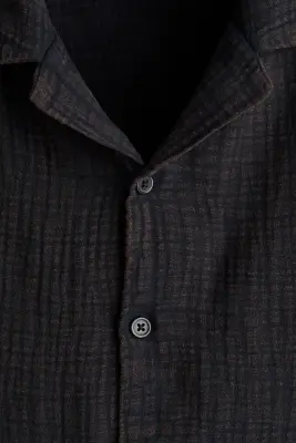 Chemise Relaxed Fit en mousseline - Noir — photo 3