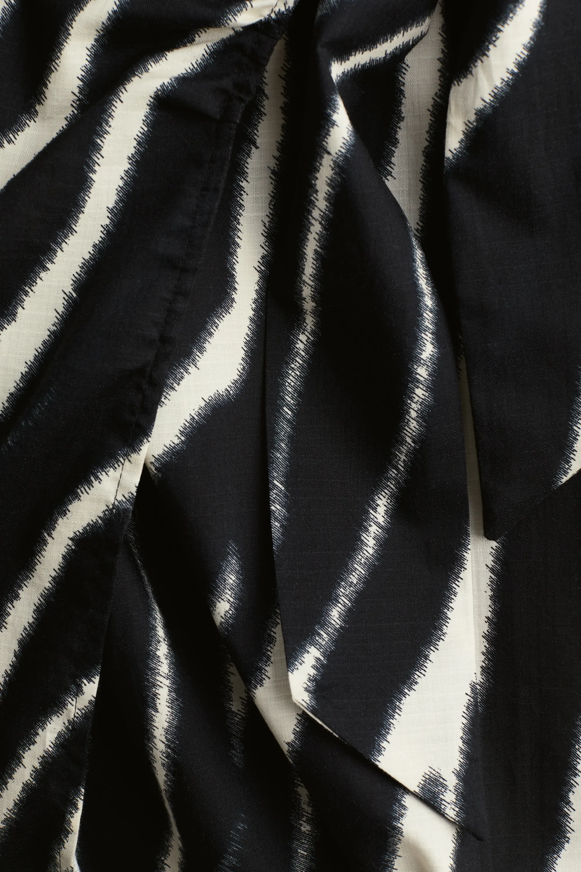 Robe portefeuille en coton - Noir/motif zébré