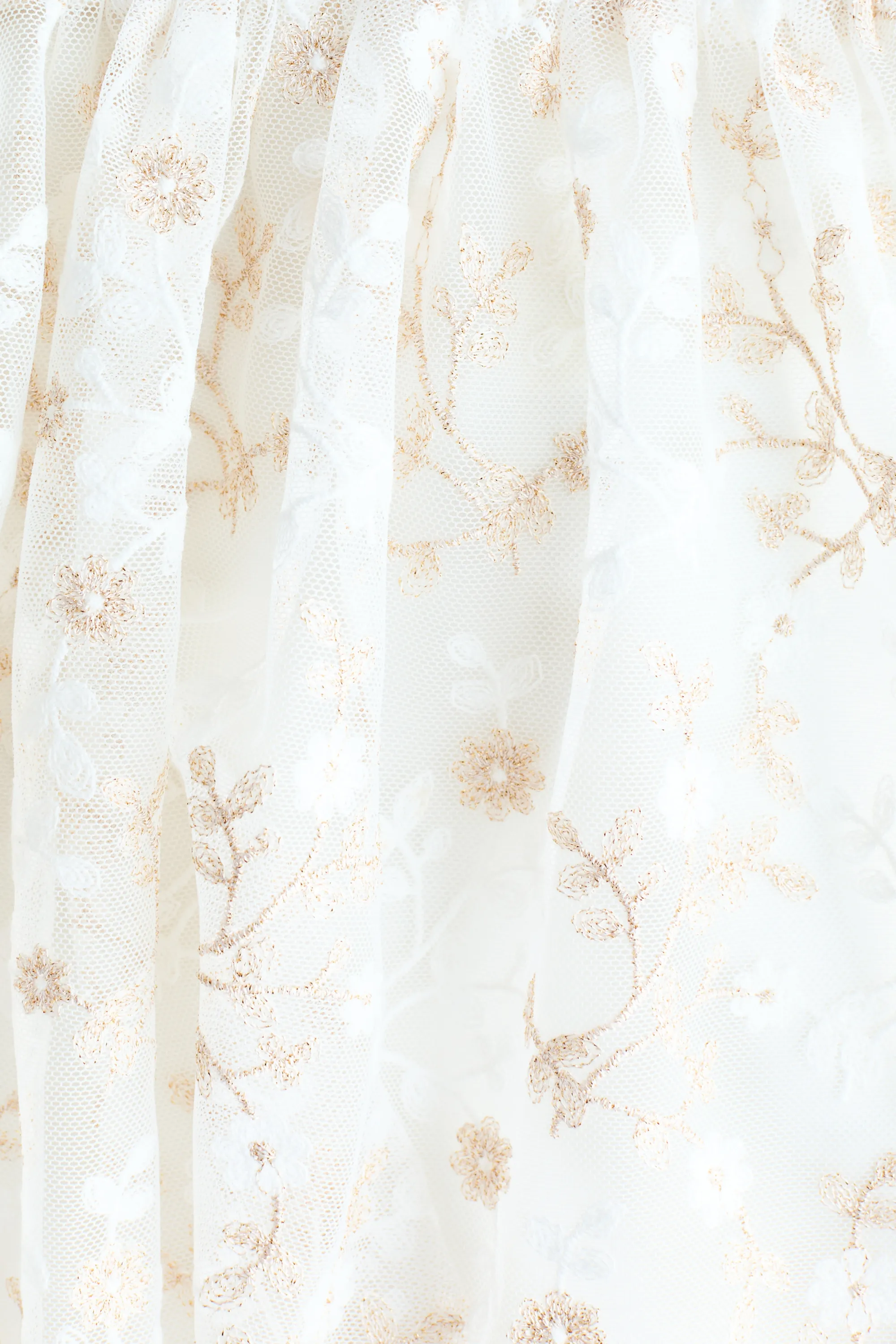 Robe en tulle brodée - Blanc/fleuri