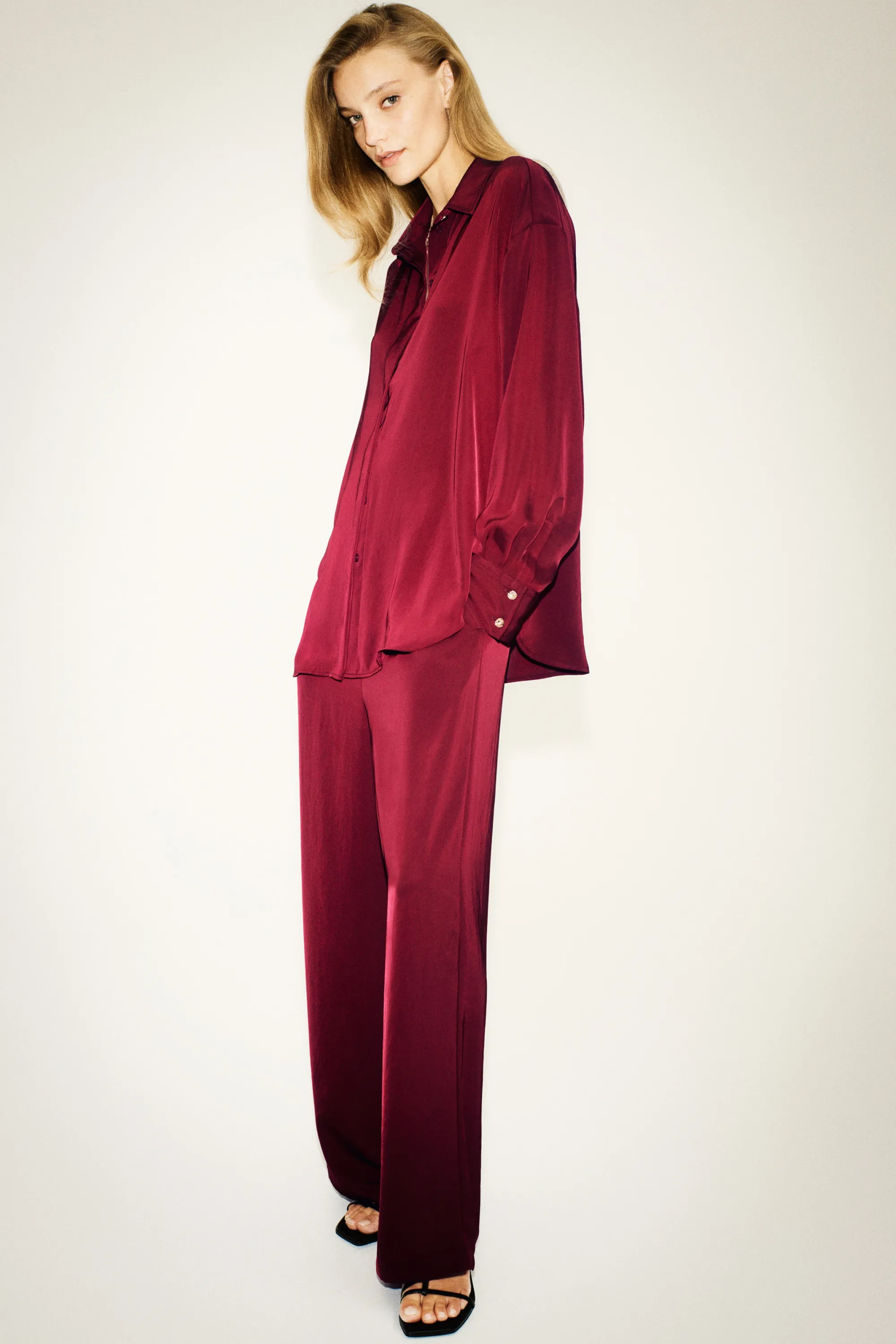 Chemise oversize - Rouge foncé
