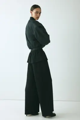 Pantalon en scuba avec jupe superposée - Noir — photo 2