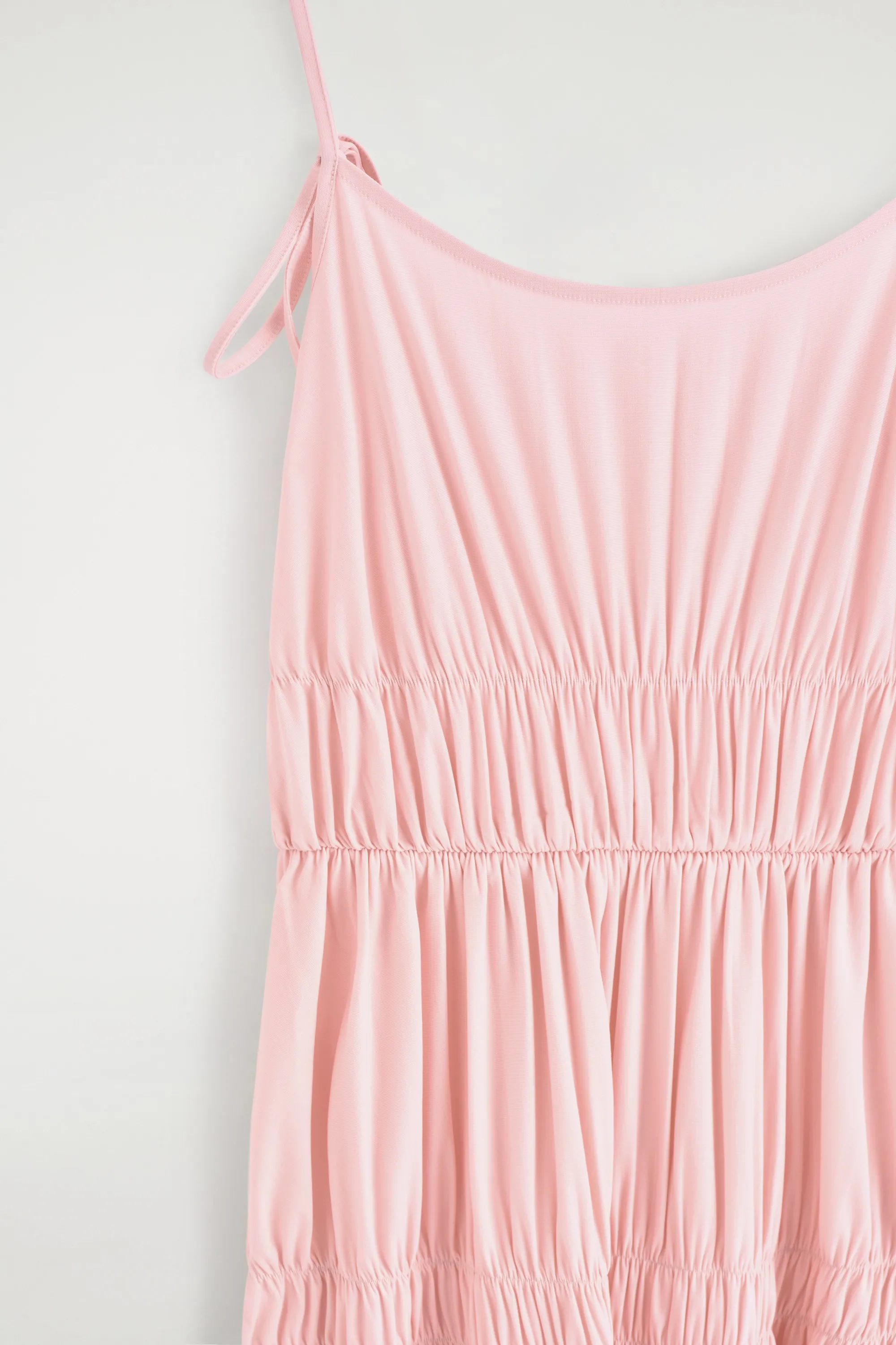 ROBE MIDI EN JERSEY À FINITION FRONCÉE - ROSE