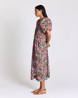 Robe Lavanda imprimé Liberty rose et bordeaux — photo 3