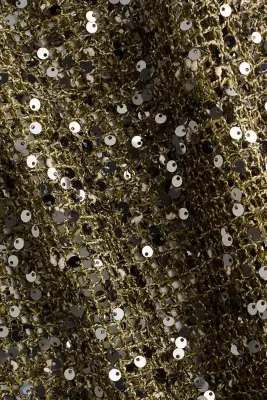 Pantalon filet à sequins - Vert kaki foncé — photo 4