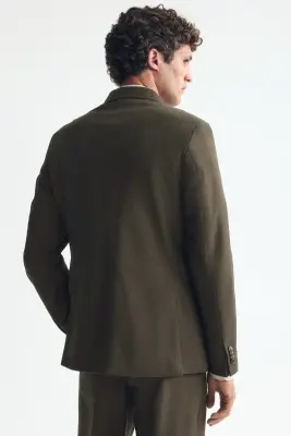 Veste Regular Fit à fermeture croisée - Vert kaki foncé — photo 2