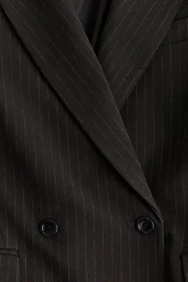 Blazer à fermeture croisée - Marron foncé/rayures tennis — photo 5