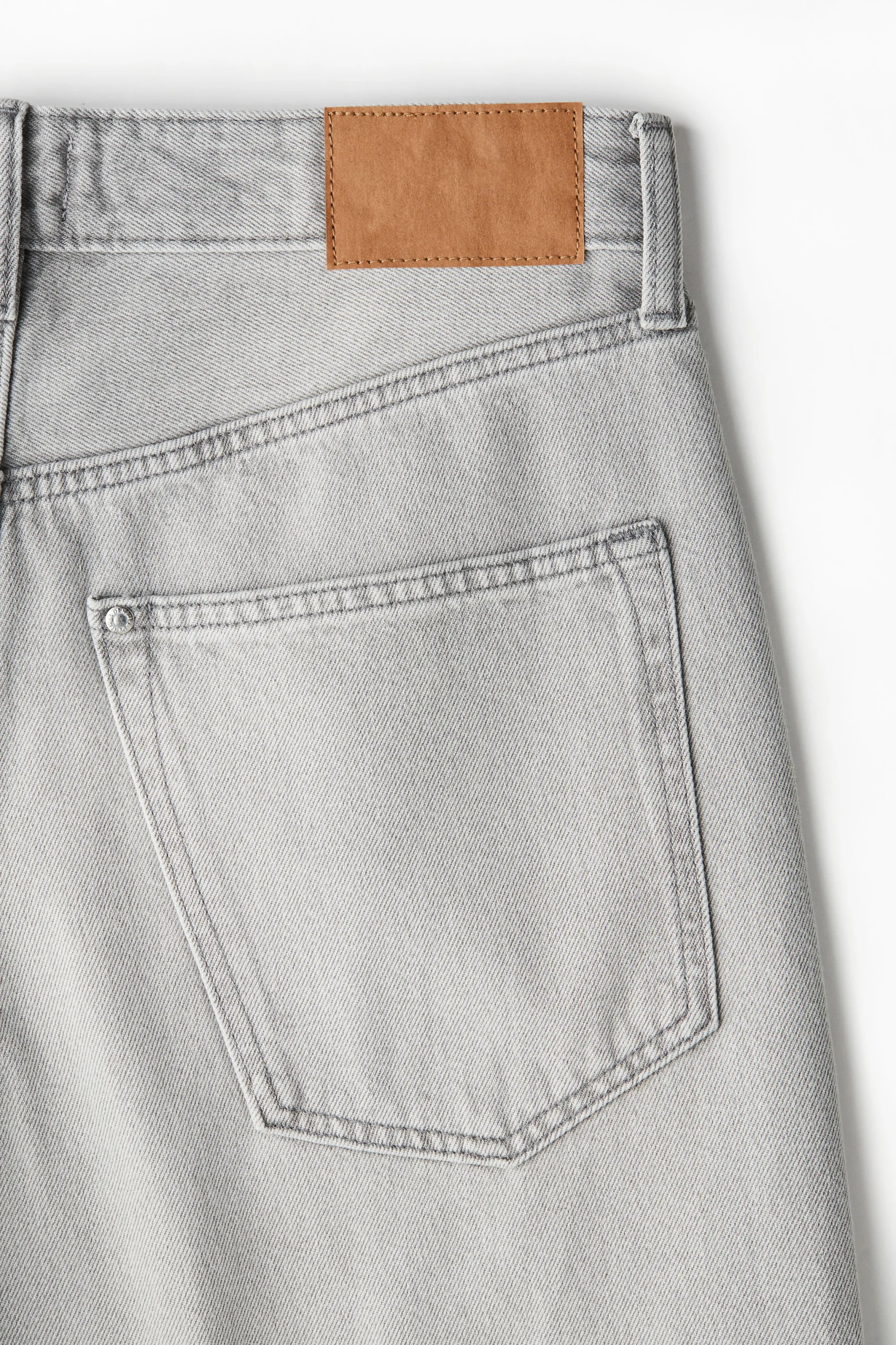 Short Relaxed en denim - Gris denim clair