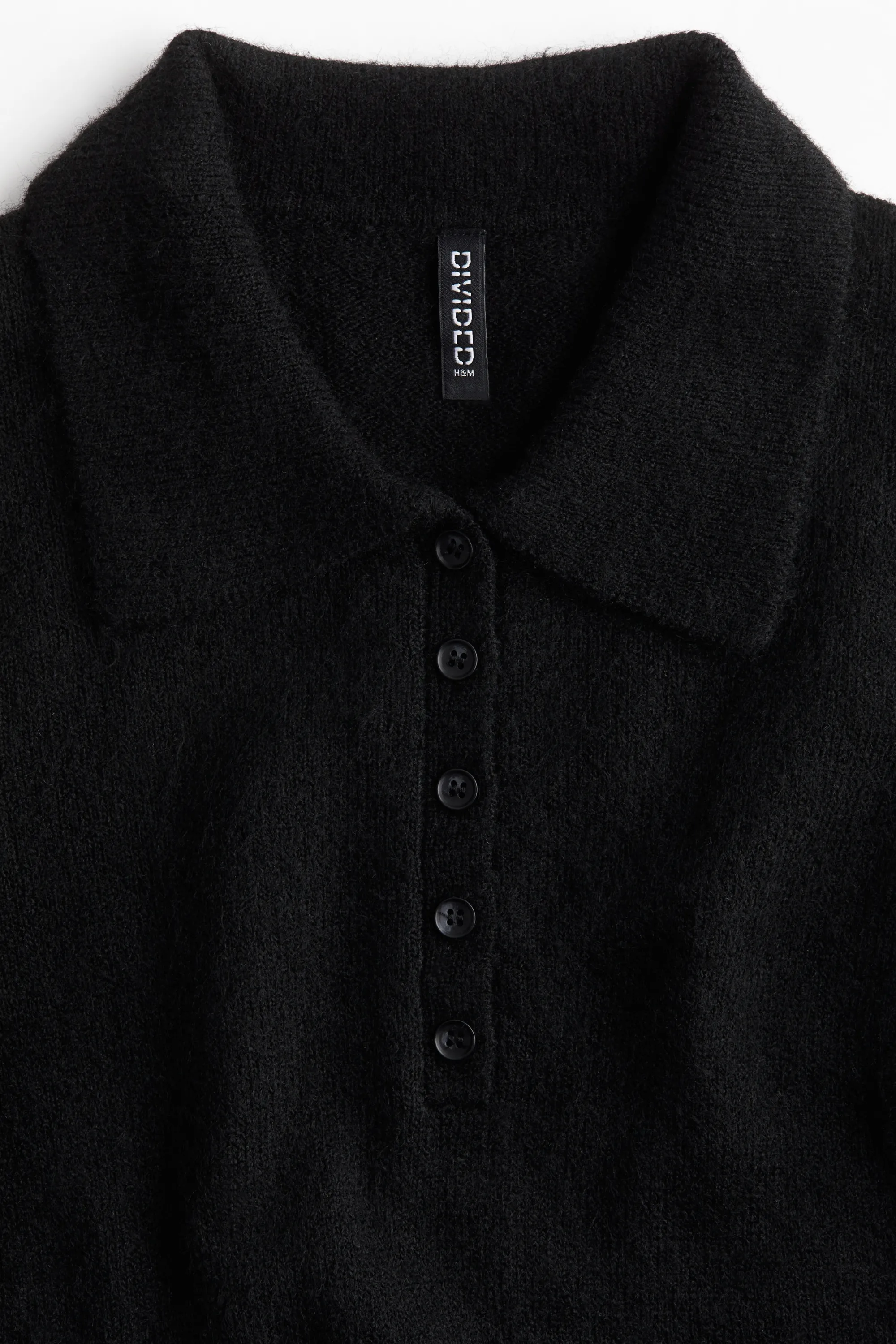 Robe polo en maille fine - Noir