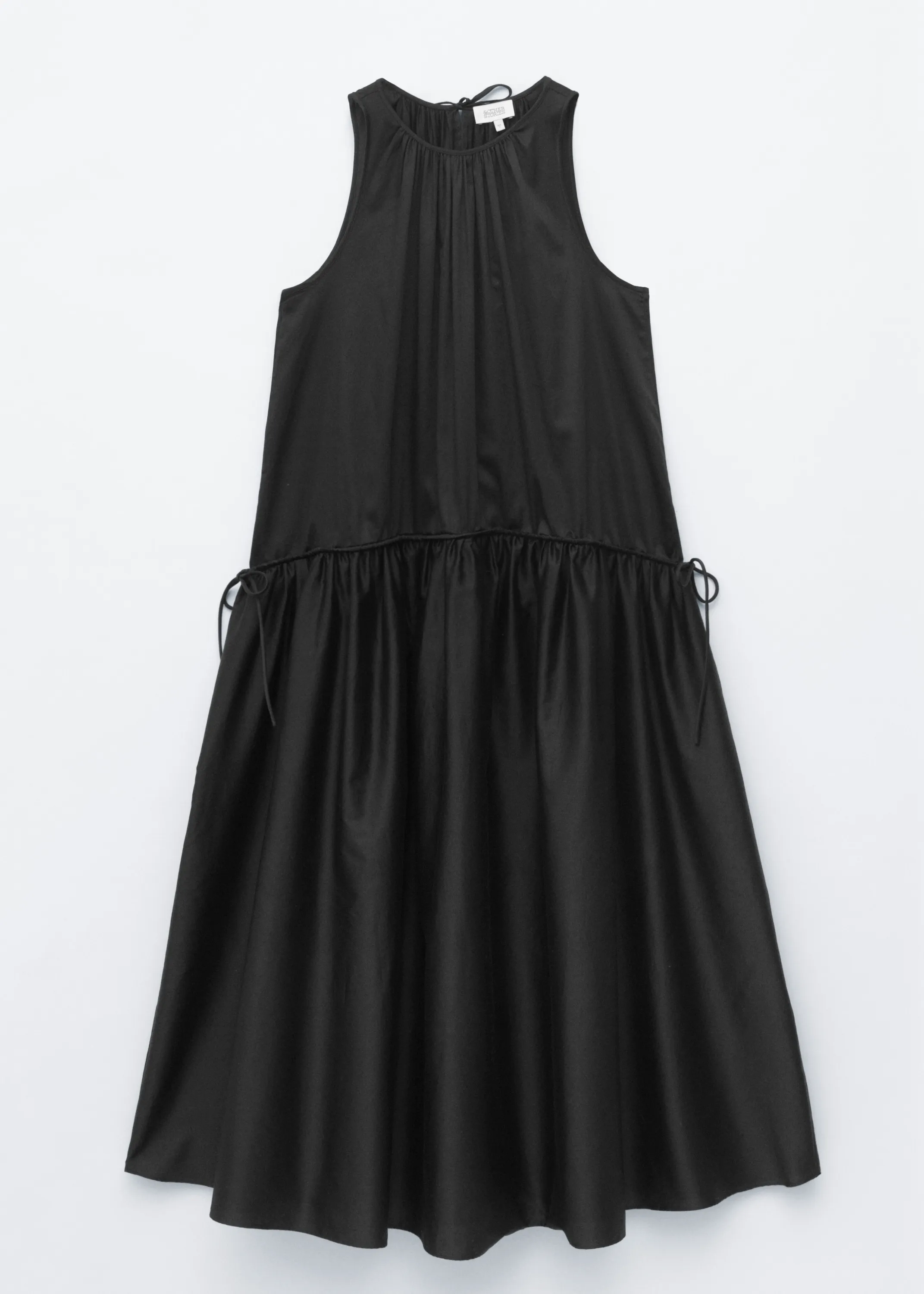 Robe froncée en coton - Noir