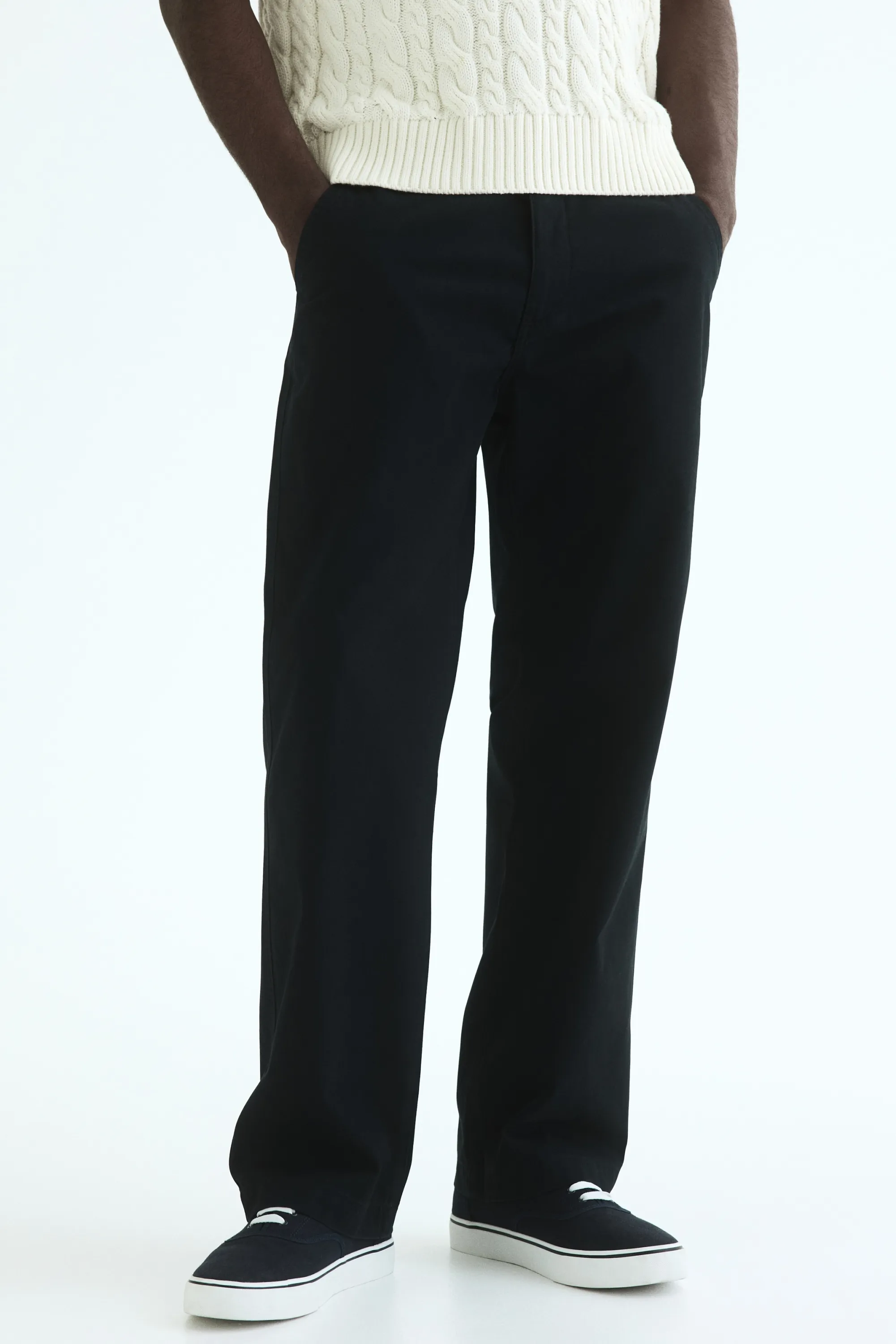 Chino Relaxed Fit en coton - Noir