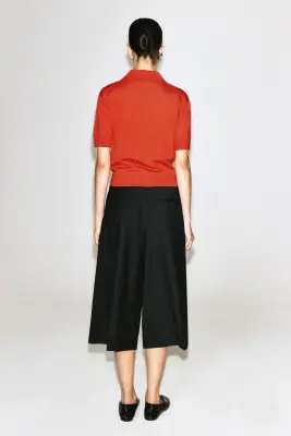 CHEMISE À NOUER EN MAILLE DE LAINE - MANDARINE — photo 4