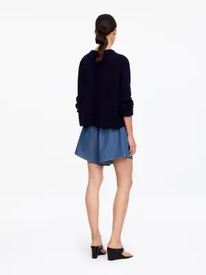 Short en jean sans fermeture - Bleu — photo 1