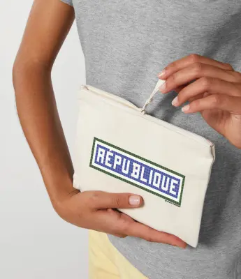 POCHETTE IMPRIMÉE - RÉPUBLIQUE - ÉCRU — photo 2