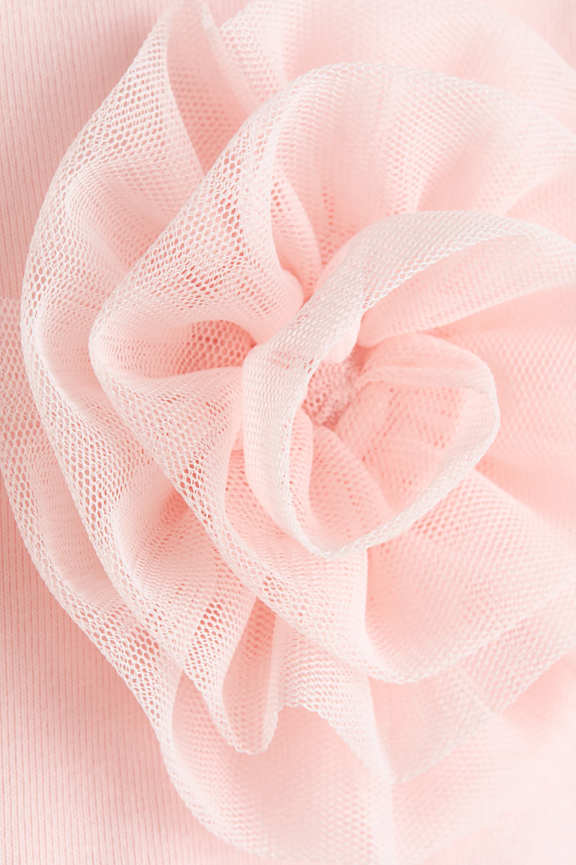 Top avec application en tulle - Rose clair