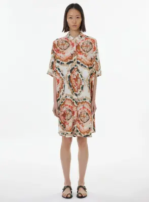 Chemise en viscose, lin et élasthanne — photo 4