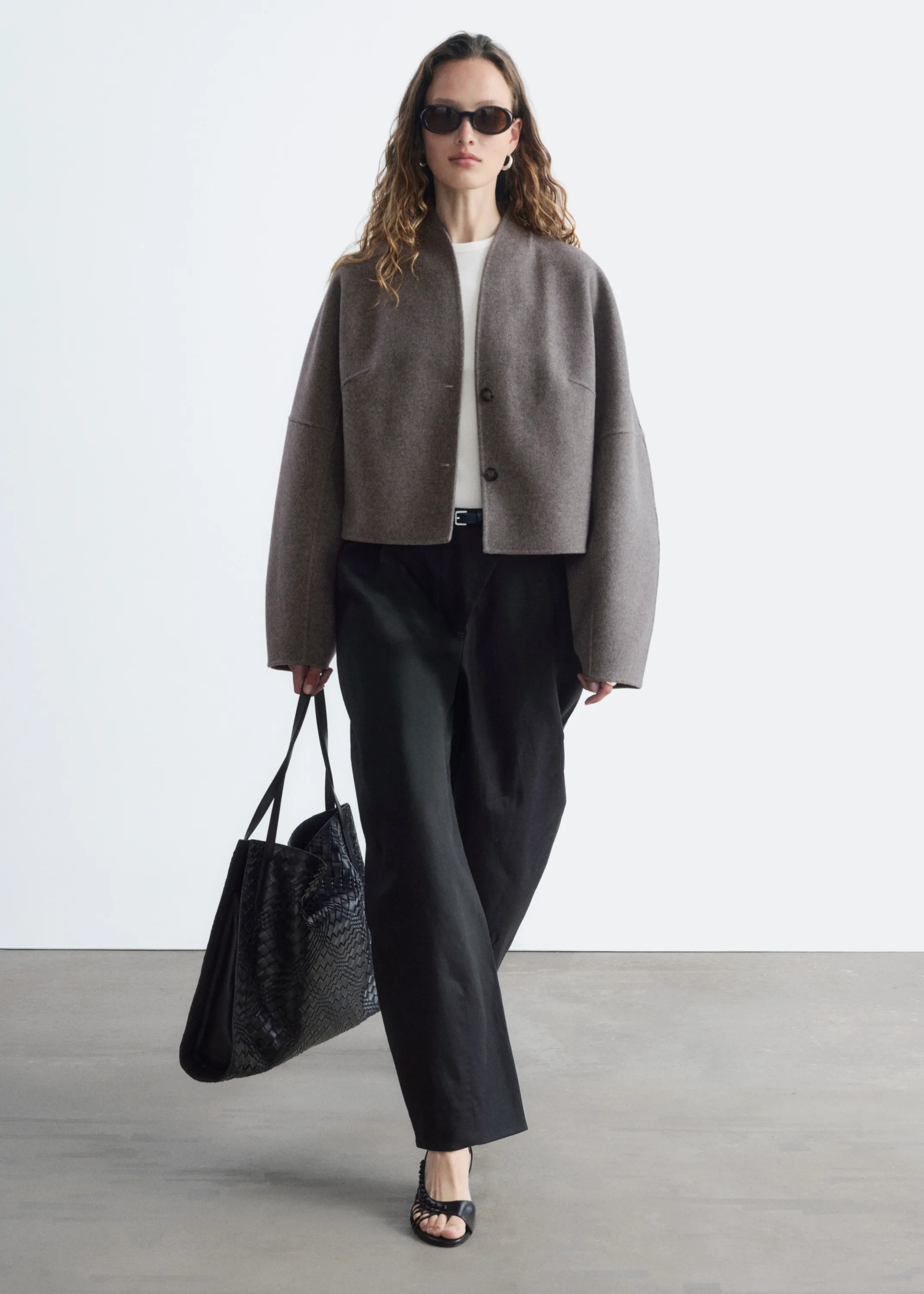 Veste en laine doublée - Taupe