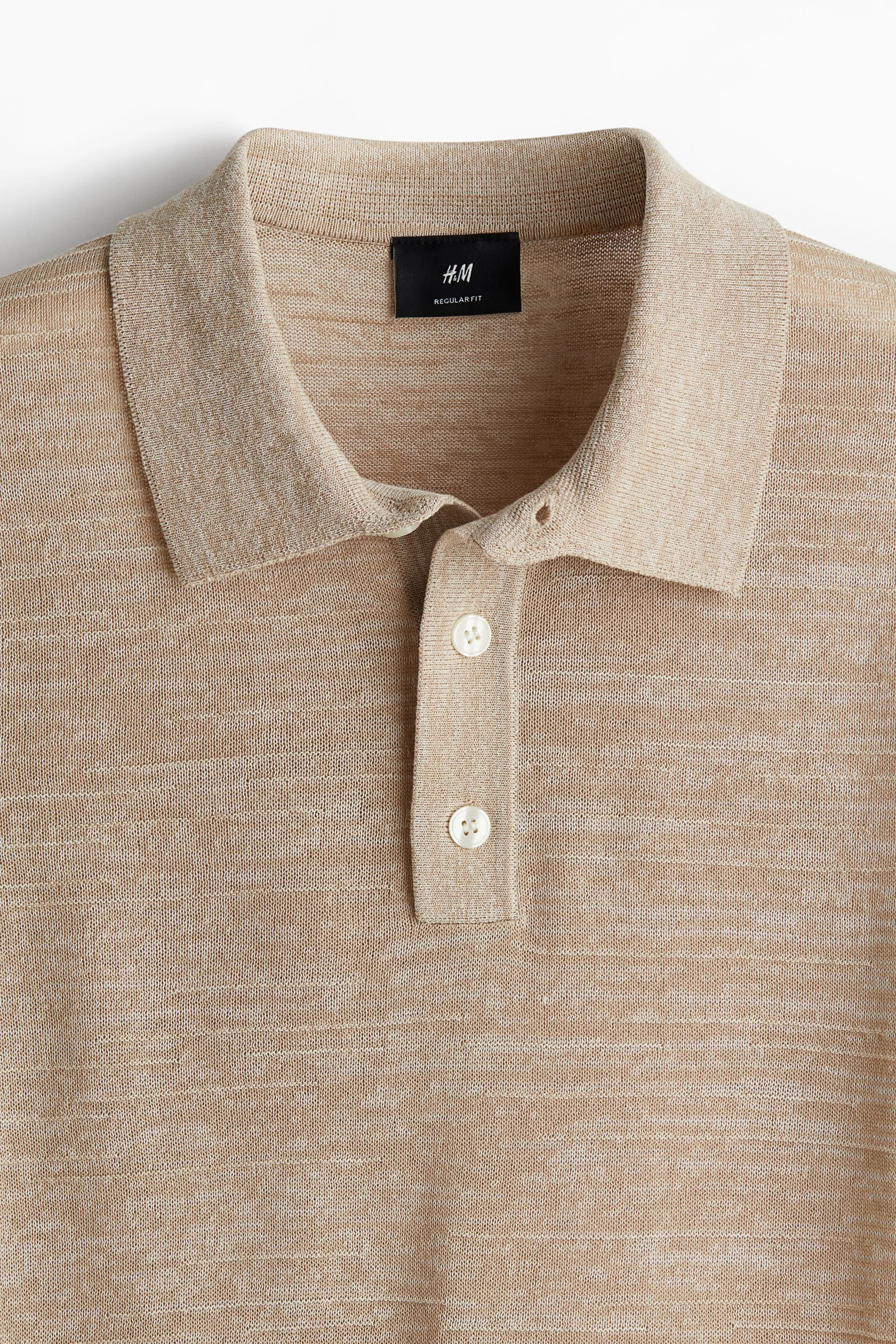 Polo Regular Fit en maille fine - Beige