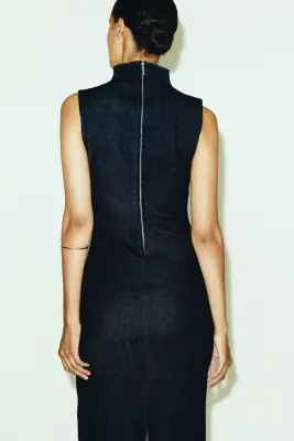 Robe sans manches en denim - Bleu denim foncé — photo 3