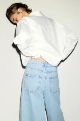 Barrel High Waist Ankle Jeans - Bleu denim clair — photo 5