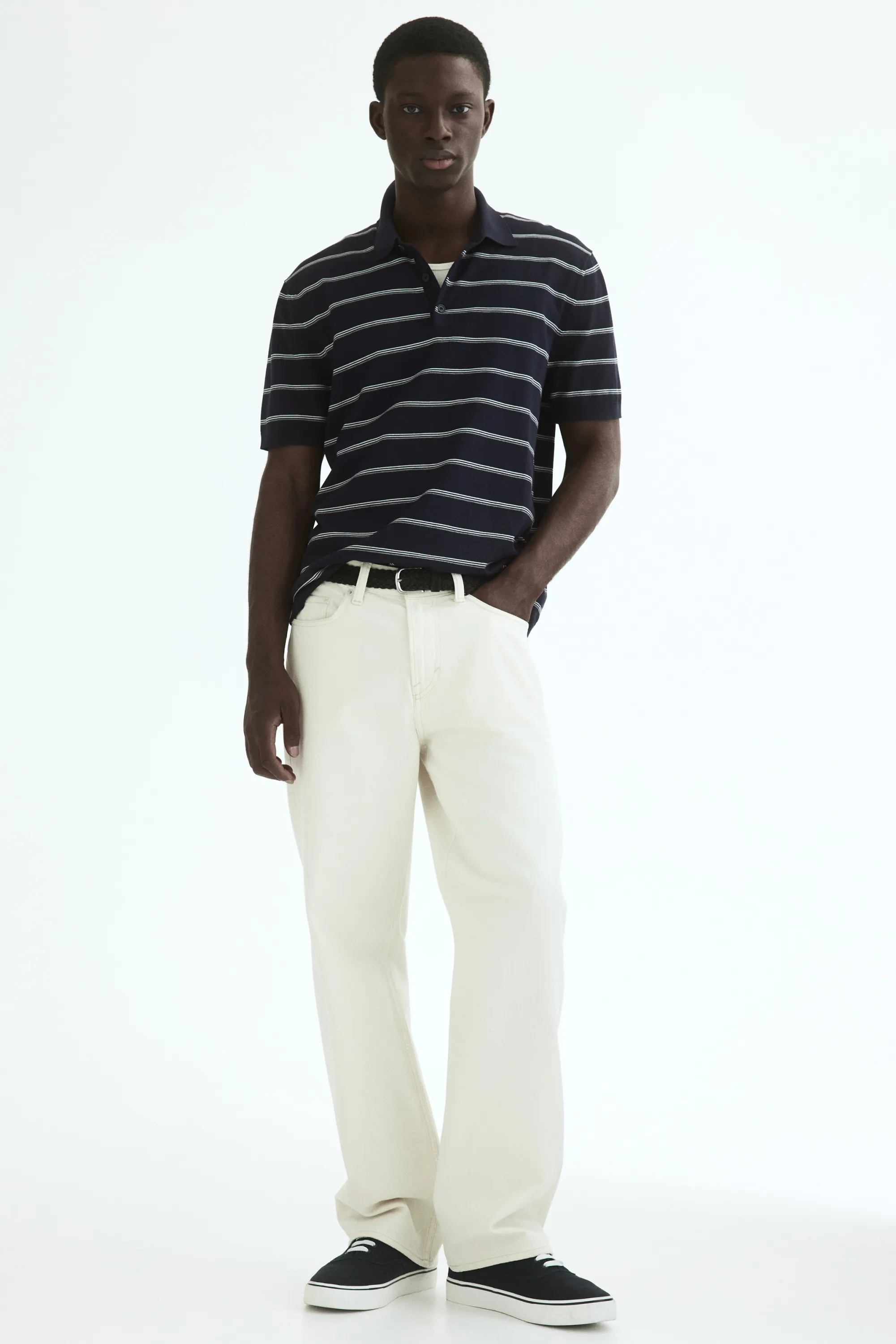 Polo Regular Fit - Bleu foncé/rayé