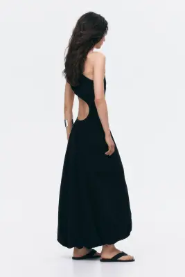 Robe découpée avec base à effet boule - Noir — photo 3