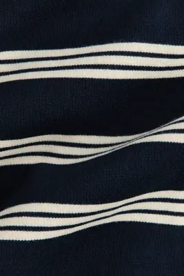Top à encolure bateau avec manches longues - Bleu marine/rayures blanches — photo 4
