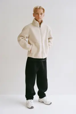 Veste de sport chaude en tissu Teddy bear - Beige clair — photo 1