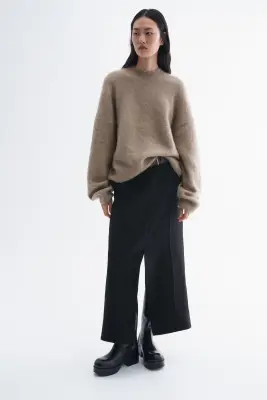 Pull brossé en mohair mélangé - Taupe ancien — photo 2