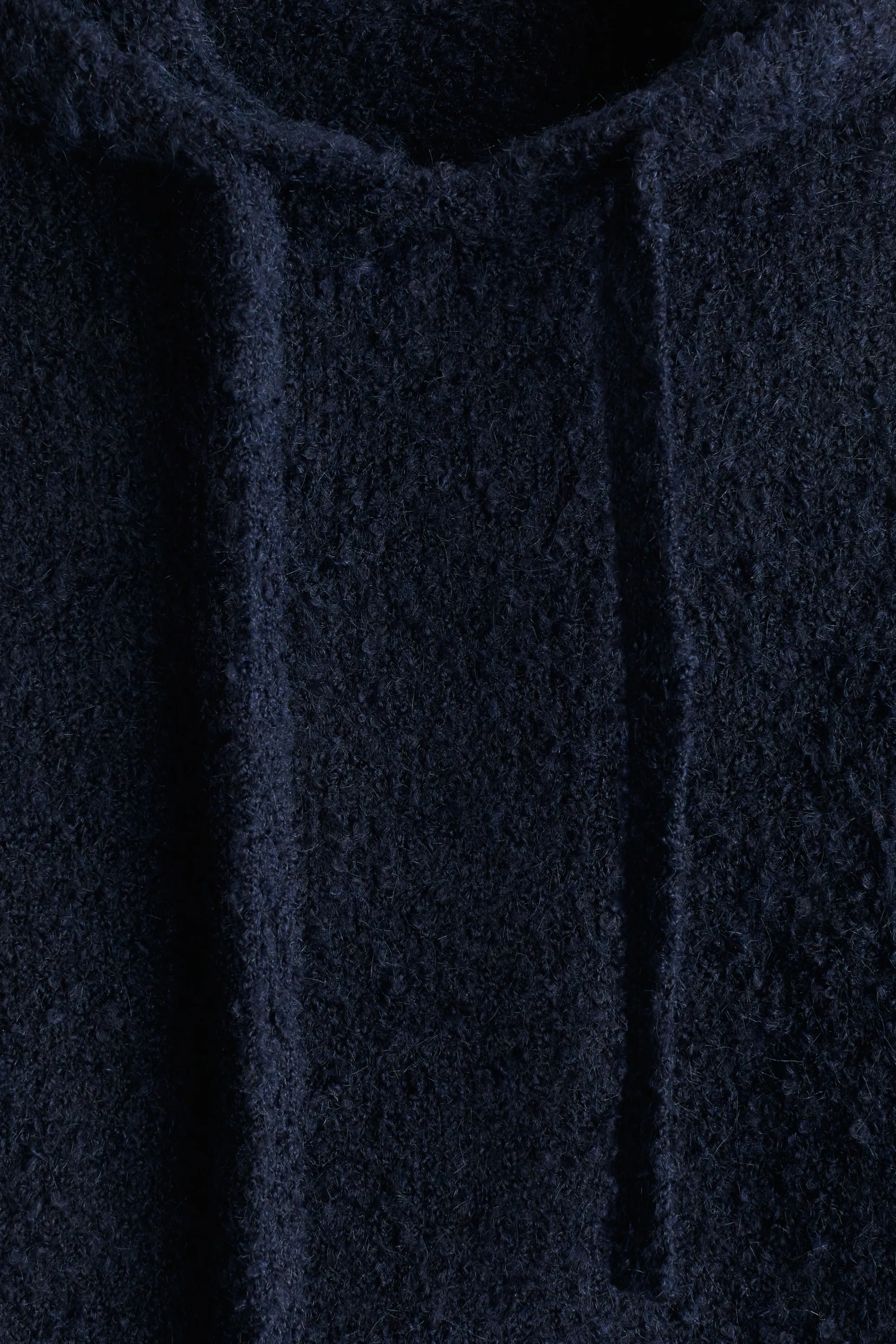 Hoodie en maille bouclette - Bleu marine