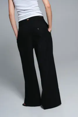 Pantalon chic à jambes larges - Noir — photo 3