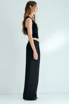 Pantalon chic à effet croisé - Noir — photo 2