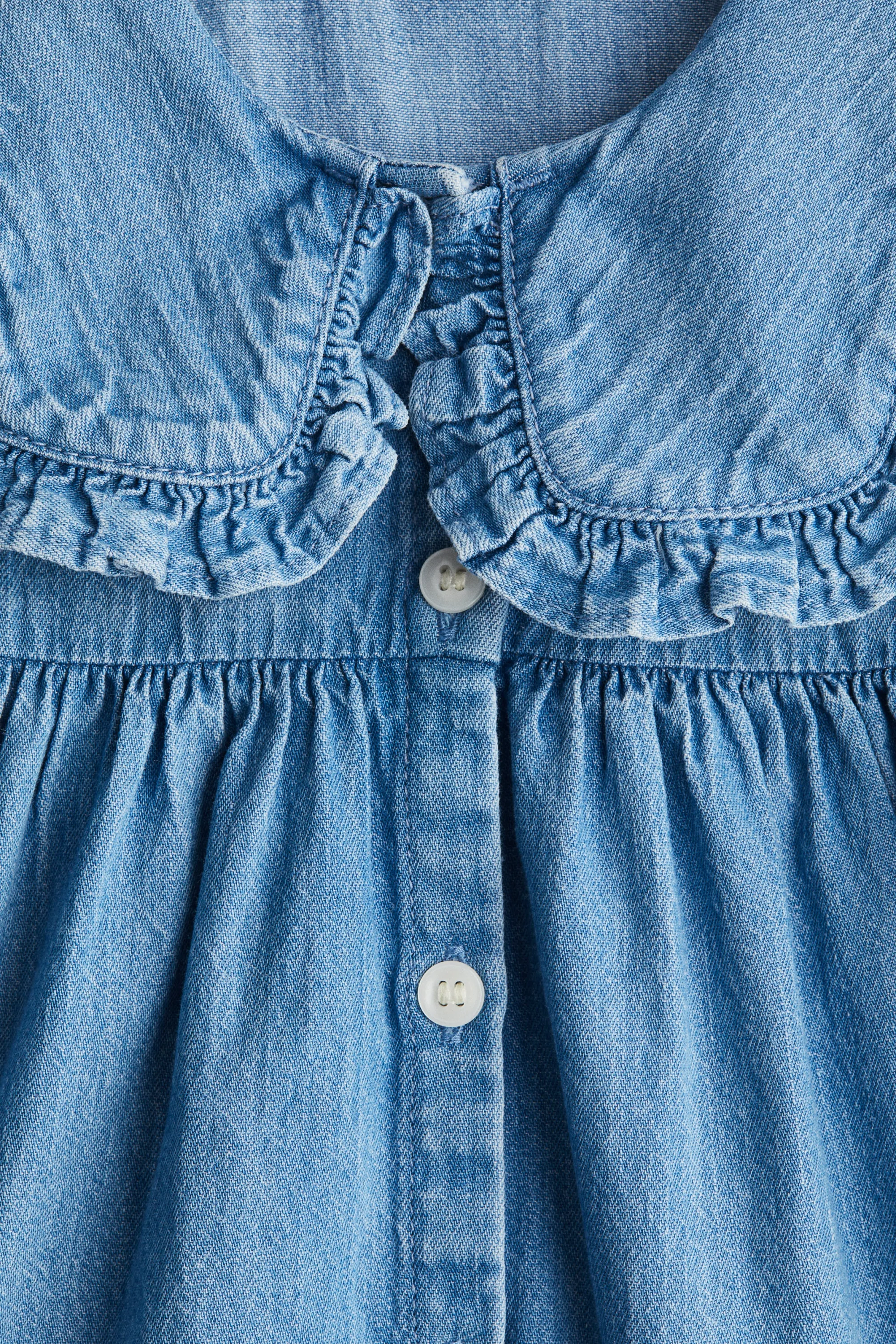 Robe en denim avec col marin - Bleu