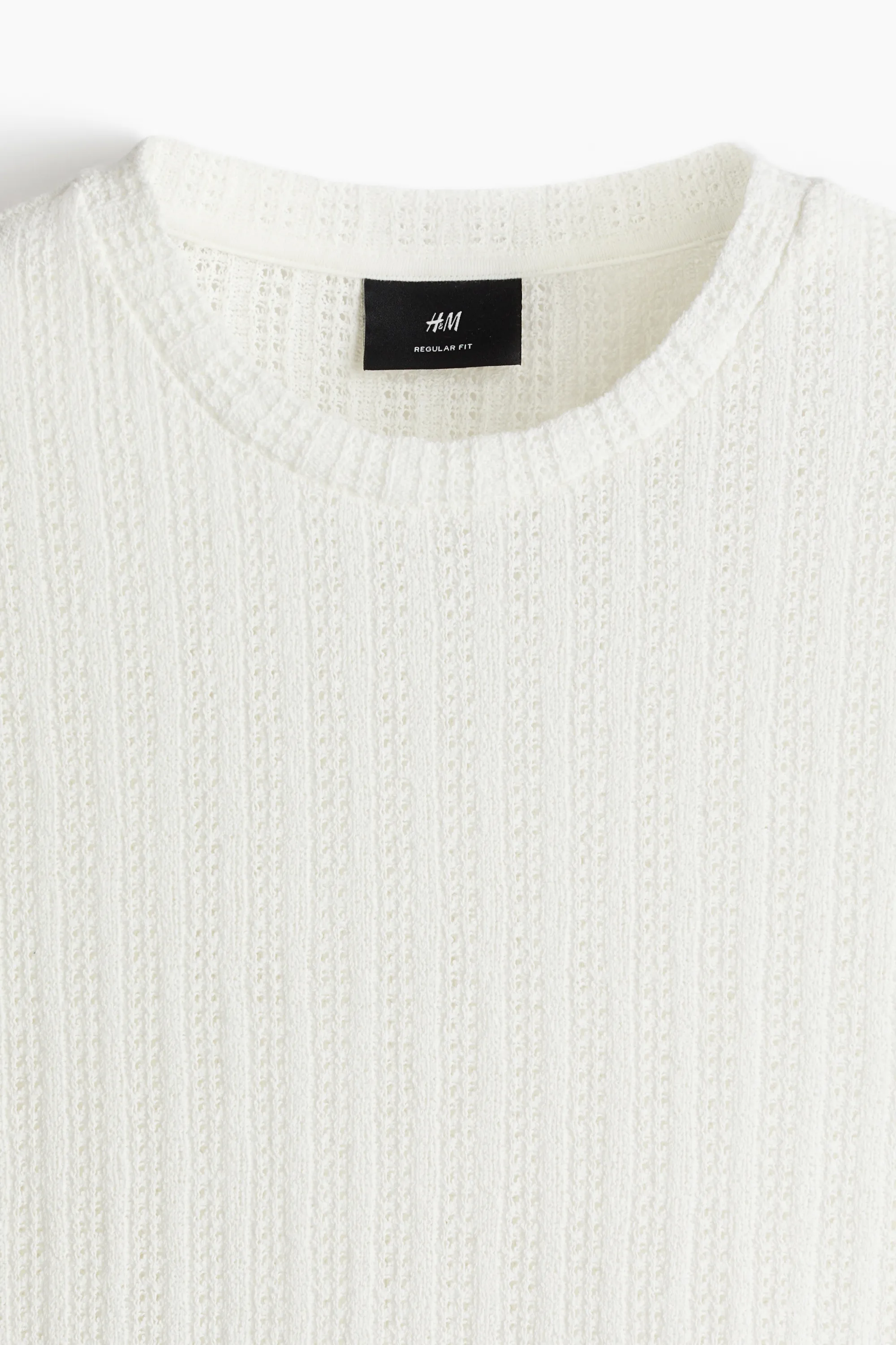T-shirt Regular Fit façon crochet - Blanc