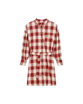 Robe Dorota à carreaux rouges – Grace & Mila — photo 3