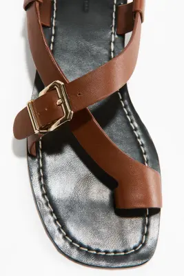 Sandales en cuir - Marron — photo 2