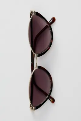 Lunettes de soleil fines - Marron/motif écaille de tortue — photo 1