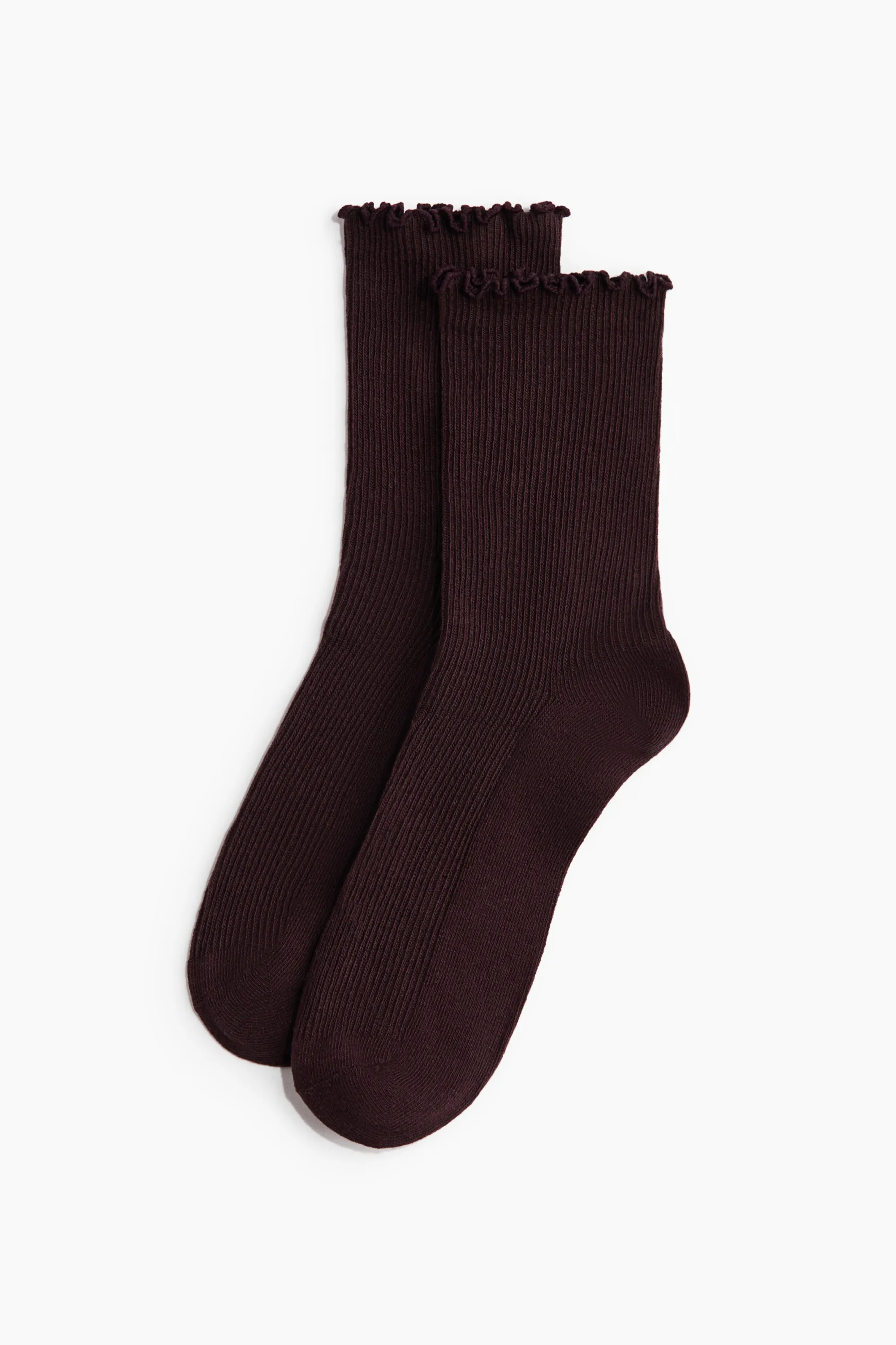 Lot de 5 paires de chaussettes en maille côtelée - Beige chiné/bordeaux