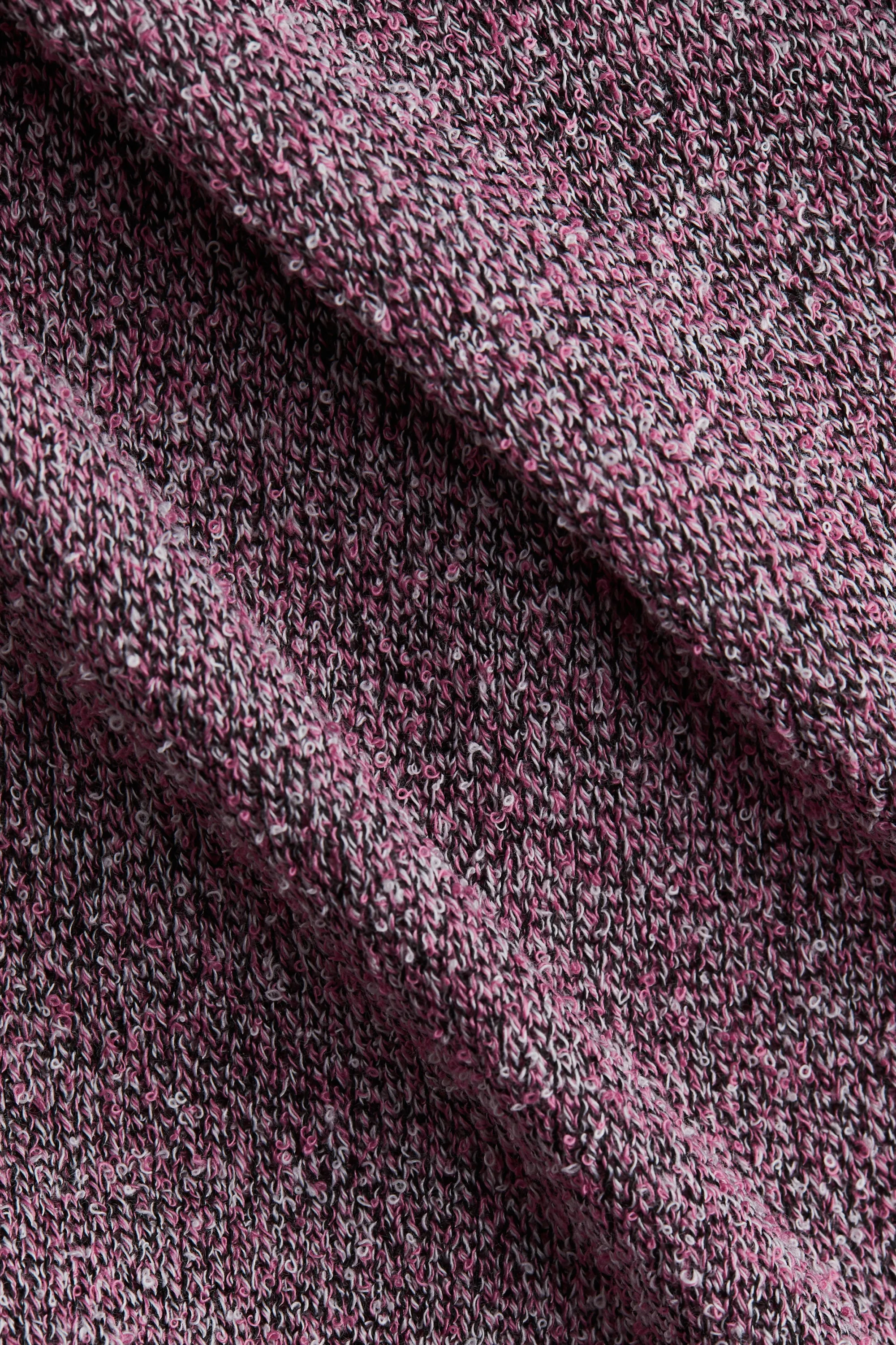 Jupe en maille à effet ruché - Rose chiné