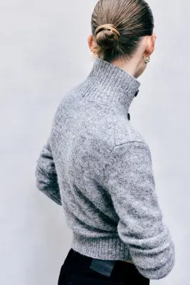 Cardigan à double boutonnage - Gris chiné — photo 2
