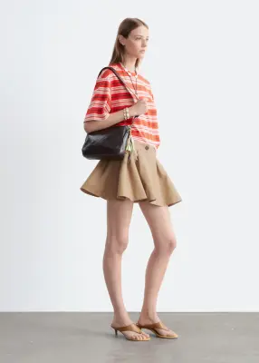Mini jupe plissée - Beige — photo 4